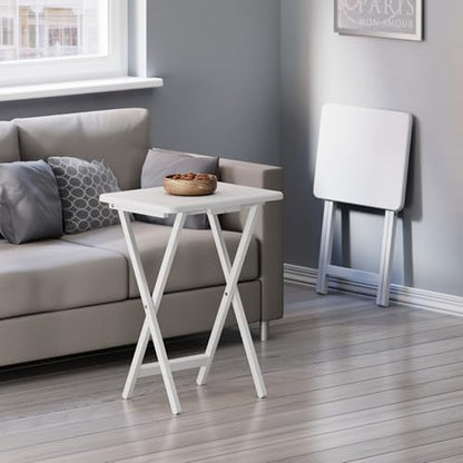 Winsome Alex Set of 2 Foldable Snack Tables, White