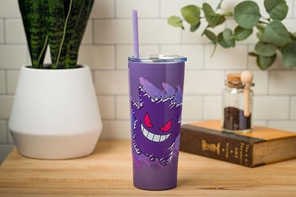 Silver Buffalo Pokémon Gengar Purple, Stainless Steel Tumbler, 22oz