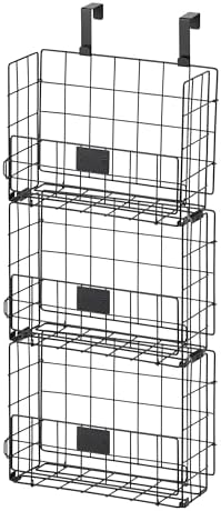 IRIS USA Over The Door Organizer, 3 Pack, Hanging or Wall Mount Wire Basket