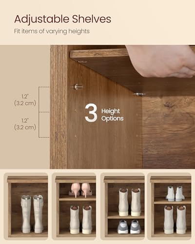VASAGLE Shoe Bench, Storage Bench, 11.6 x 39.4 x 19.7 Inches