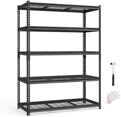 SONGMICS 5-Tier Steel Storage Shelves, Boltless Assembly, 2,200 lb Load