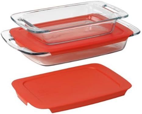 Pyrex Easy Grab 4-Piece Value Pack, includes 1-ea 3-qt Oblong, 2-qtOblong