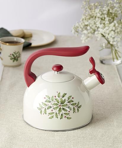 Lenox Holiday Aluminum Christmas Tea Kettle, 84oz