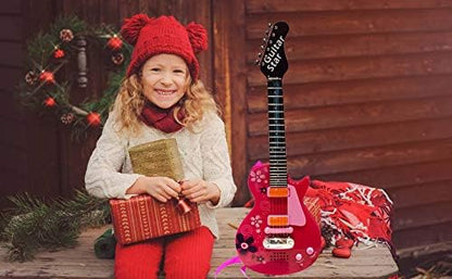 Lightahead HK-9080A(Pink) Sound Music and Light Fun Junior Guitar for Kids & Beginners Great Gift Pink (Gui5862B)