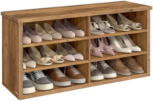VASAGLE Shoe Bench, Storage Bench, 11.6 x 39.4 x 19.7 Inches
