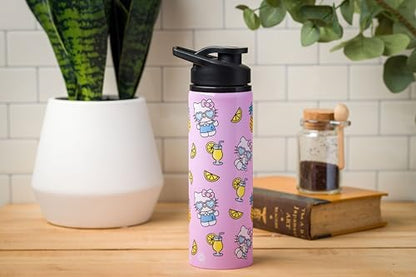 Silver Buffalo Hello Kitty Summer Style, Stainless Steel Water Bottle, 25oz