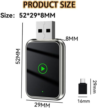 Wireless CarPlay Adapter 2-in-1 for Lotus Eletre 2024 2025, USB Design Plug and Play Bluetooth Fast Connection Car Accessories,B-Silver