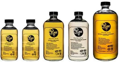Pure Natural Cleaners Variety Pack Free & Clear Laundry Detergent, Liquid Hand Soap, Multi-Surface Cleaner, DishSoap, Plant-Based Products, Eco-Friendly, Biodegradable, Free of Harmful preservatives