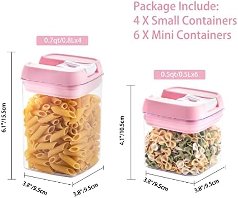 U-QE Airtight Food Storage Container Set-10 Piece Plastic Cereal Canisters