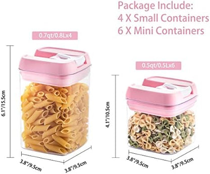 U-QE Airtight Food Storage Container Set-10 Piece Plastic Cereal Canisters