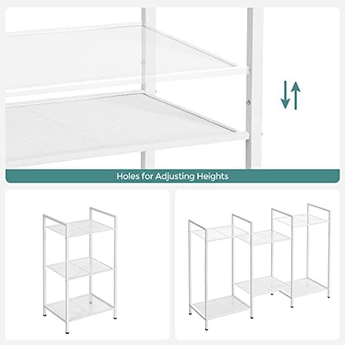 SONGMICS 3-Tier Storage Rack, Bathroom Shelf, Extendable Plant Stand