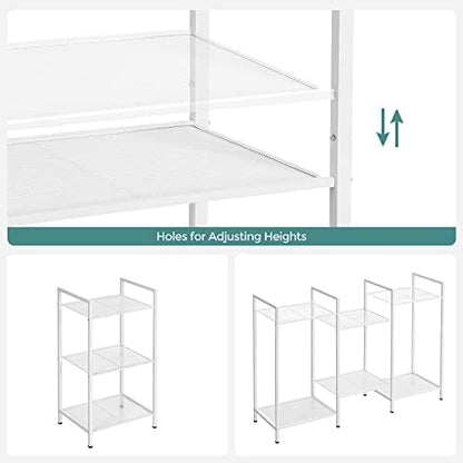 SONGMICS 3-Tier Storage Rack, Bathroom Shelf, Extendable Plant Stand