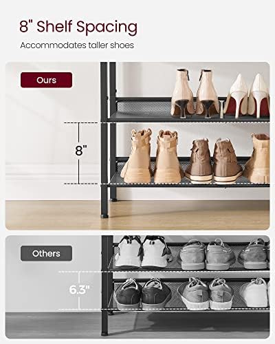 VASAGLE 4-Tier Shoe Rack, Adjustable, Freestanding