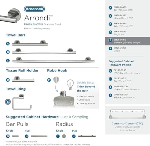 Amerock Arrondi 5" Stainless Steel Towel Ring