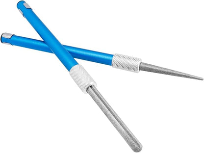 Wolfride 2Pcs Serrated Knife Sharpener, Retractable Diamond Sharpening Rod