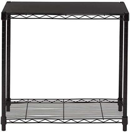 Amazon Basics 2-Shelf Stackable Storage, 13.3" D x 23.2" W x 22.2" H, Black