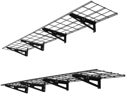 VEVOR 2-Pack Heavy Duty Garage Wall Shelving, 1 x 6 ft Steel Wall Mounted Shelving Unit, 12 x 72 Inch Per Shelf Floating Storage Metal Rack for Garage with 600 lbs Total Weight Capacity