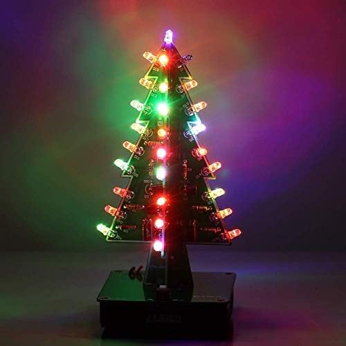 5 PCS Christmas Tree Soldering Project, Icstation 3D Xmas Tree Soldering Kit with LED Flashing Lights Soldering Practice 7 Colors DIY Christmas Tree Assemble Kit for Learning Teaching STEM Educational