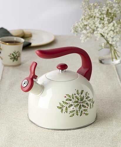 Lenox Holiday Aluminum Christmas Tea Kettle, 84oz