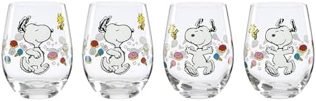 Lenox Chef Snoopy Glass Tumblers, 18oz, Set of 4
