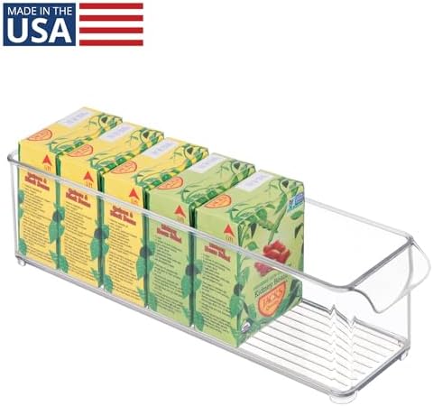 iDesign Stackable Fridge Storage Bin with Handle, Clear