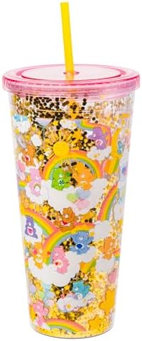 Silver Buffalo Care Bears Rainbow Stars, Plastic Cold Cup, 32oz