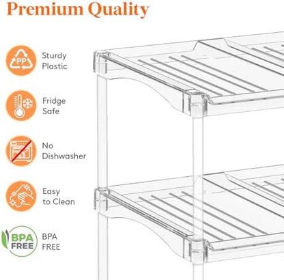 Lifewit Stackable Water Bottle Organizer, Clear Tumbler Holder for Cabinet