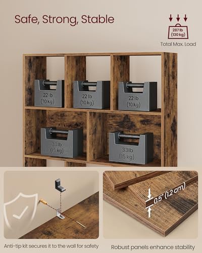 VASAGLE Bookshelf, 8 Cubes Storage Organizer, 35.4 x 9.5 x 39.4 Inches