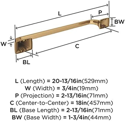 Amerock BH36013CZ | Champagne Bronze Towel Bar | 18 inch (457 mm) Center-to-Center Towel Rack | Highland Ridge | Bathroom Towel Holder | Bathroom Hardware | Bath Accessories