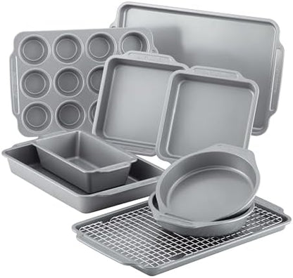 Farberware Nonstick Bakeware Set with Cooling Rack for Baking, 10-Piece