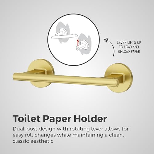 Pfister Capistrano Wall Mount Toilet Paper Holder, Brushed Gold BPHCSO0BG