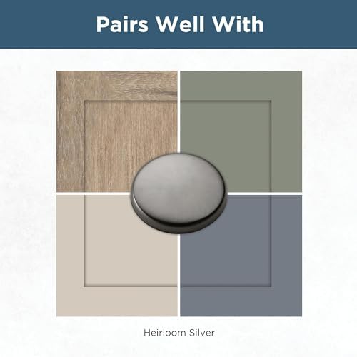 Franklin Brass - Fulton Heirloom Silver Round Cabinet Knobs 1-3/16" Easy Install, Durable Hardware for Drawers, Dresser, Kitchen Cabinet Doors, and Furniture (10-Pack)