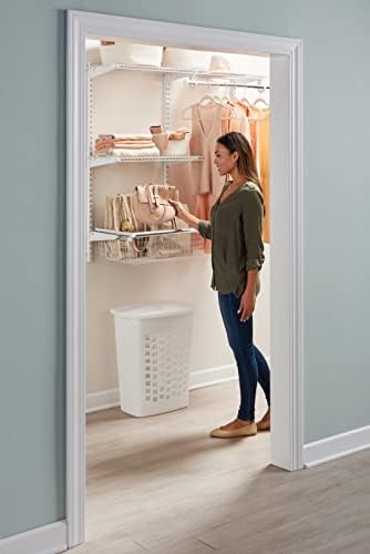 Rubbermaid Configurations Sliding Basket for Closet Drawer Organization, White, Sturdy Slide Out Basket for Home/Laundry/Bathroom/Mudroom/Pantry/Linen Closet