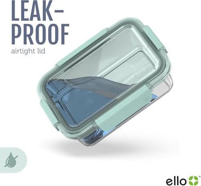 Ello Color Lock 2 Cup Glass Meal Prep Set with Lids, 3 Pack,Desert Festival