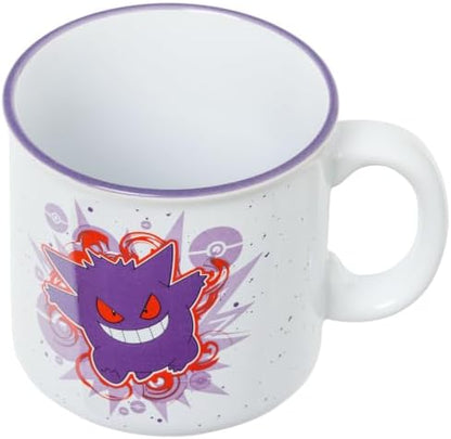 Silver Buffalo Pokémon Gengar Jumping Energy Swirls, Ceramic Mug, 20oz
