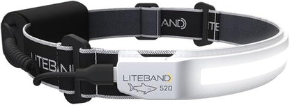 LED Headlamp Liteband Lightweight ACTIV 520 Lumen Bright Head Lamp, Powerful High Rechargeable Battery Powered Headlamps, Camping, Running, Hard Hat Light, Best Rated For Forehead Flashlight, White