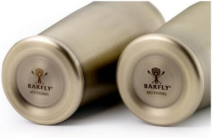 Barfly Cocktail Shaker Set with Weighted Bottom, Deluxe 18 and 28 oz, Antique Gold