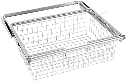 Rubbermaid Configurations Sliding Basket for Closet Drawer Organization, Titanium, Sturdy Slide Out Basket for Home/Laundry/Bathroom/Mudroom/Pantry/Linen Closet