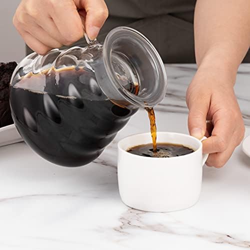 Restaurantware-Restpresso 25 Ounce Coffee Carafe, 1 Insulated Coffee Server - Push-Button Top, Wide Spout, Clear Glass Pitcher, Built-In Handle, Leakproof