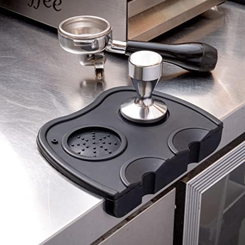 Restaurantware Espresso Tamping Mat - 8.25 x 5.75 Inches - Silicone Coffee Tamping Pad - Barista Tamper Mat - Non-Slip Black Design for Espresso Preparation and Barista Training