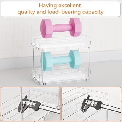 Yieach 2 Tier Sliding Spice Racks for Cabinets,2 Pack 10.4'' Deep Narrow Vertical Spice Rack Pull Out for Inside Cabinets,Kitchen,Pantry,Cupboard Seasoning,Jar Organizer and Medicine Cabinet Storage