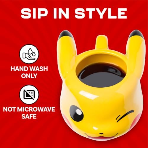Silver Buffalo Pokémon Pikachu Wink, 3D Sculpted Mug, 20oz