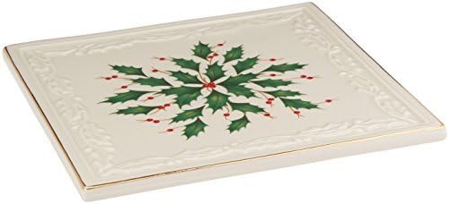 Lenox Holiday Porcelain Christmas Trivet, 6 Inch