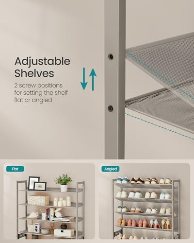 SONGMICS Metal Shoe Rack, 8-Tier Shoe Orgainzer, Holds 32-40 Pairs