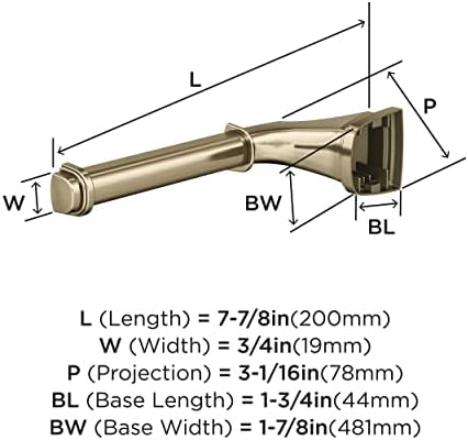 Amerock BH36031BBZ | Golden Champagne Single Post Toilet Paper Holder | 7-7/8 in. (200 mm) Length Toilet Tissue Holder | Revitalize | Bath Tissue Holder | Bathroom Hardware | Bath Accessories