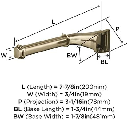 Amerock BH36031BBZ | Golden Champagne Single Post Toilet Paper Holder | 7-7/8 in. (200 mm) Length Toilet Tissue Holder | Revitalize | Bath Tissue Holder | Bathroom Hardware | Bath Accessories