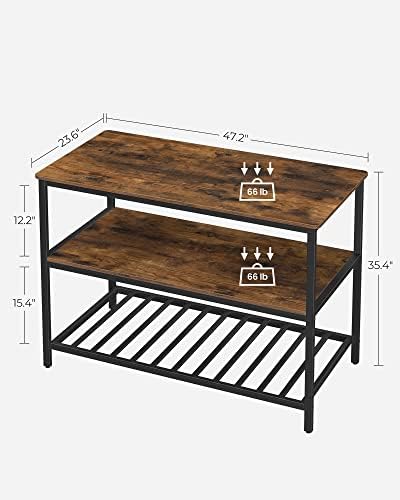VASAGLE Kitchen Island with 3 Shelves, Storage Cabinet, Steel Structure