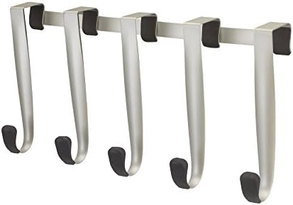 Umbra Schnook Steel Over the Door Hooks, 5-Hook Set, Black/Nickel