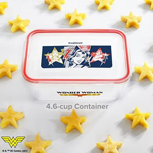 Snapware 8-Pc Plastic Food Storage Containers Set, 4.6-Cup & 3-Cup Meal Prep Containers with Lid, Non-Toxic, BPA-Free Lids with 4 Tab Locking Lids, Dishwasher, Microwave, and Freezer Safe, Batman