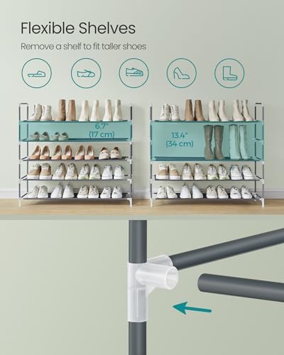 SONGMICS 5-Tier Shoe Rack, Shoe Storage for Hallway Closet